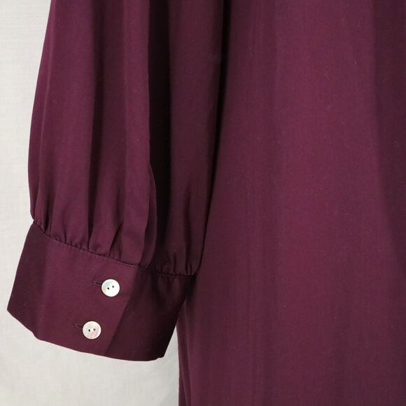 J Jill Dress Plus Size 2X Plum Eggplant Stretch Twill Back Pleats Oversized - Picture 11 of 14